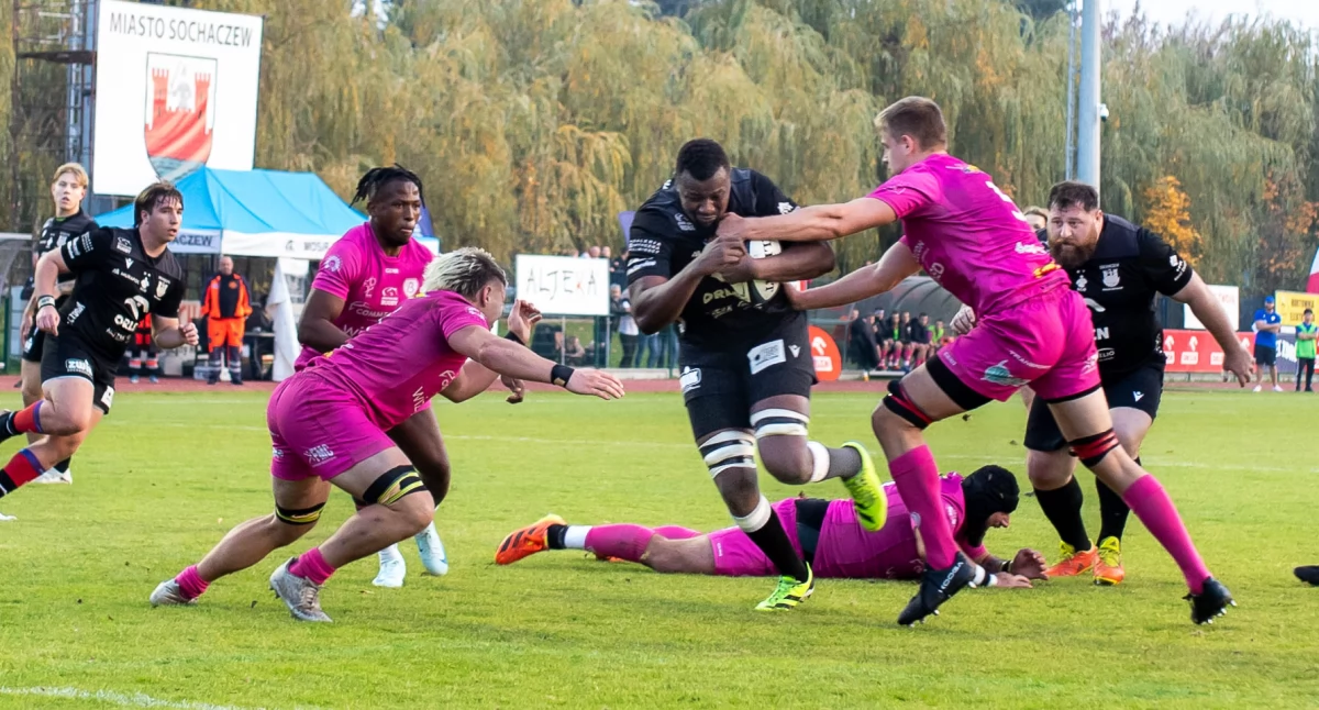 Rugby, Orkan Sochaczew zatrzymania kolejne zwycięstwo Ekstralidze rugby - zdjęcie, fotografia