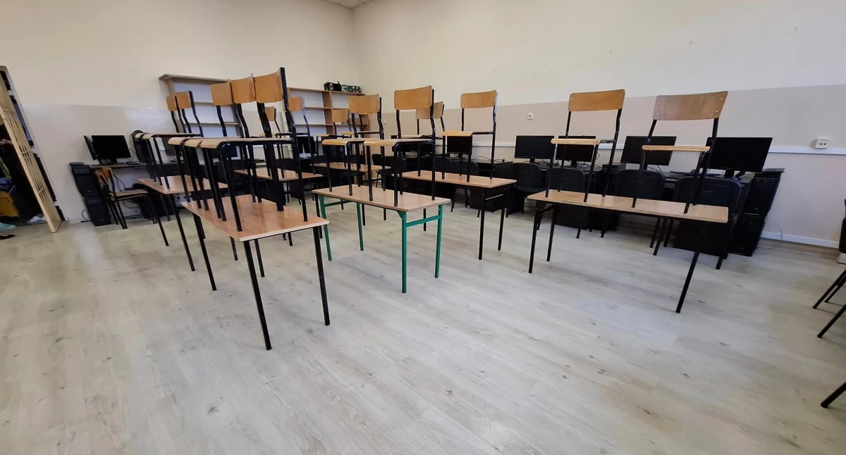 Edukacja - Szkoły, Gmina Rybno Zakończyły prace remontowe klasy lekcyjnej Szkole Podstawowej Oddziałami Przedszkolnymi Rybnie - zdjęcie, fotografia