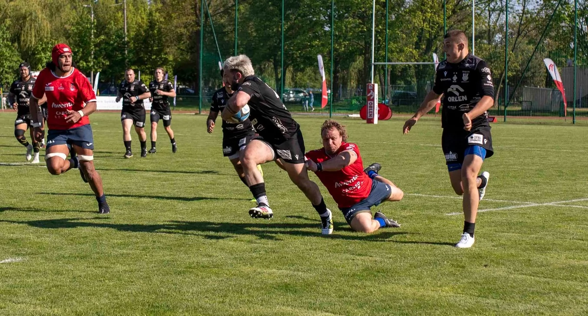 Rugby, ORLEN Orkan Sochaczew przegrał Pogonią Awenta Siedlce emocjonującym meczu Ekstraligi rugby - zdjęcie, fotografia