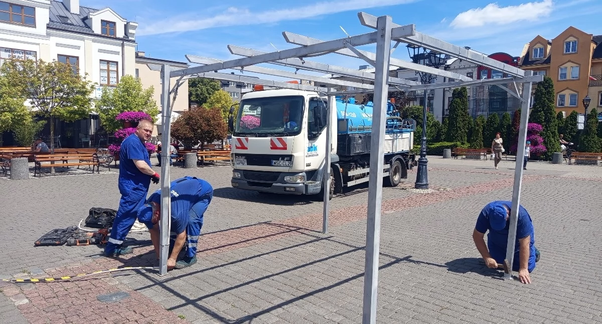 Sprawy urzędowe, Sochaczewski Kościuszki spowiła mgiełka - zdjęcie, fotografia