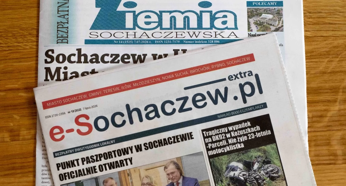 Fot: Paweł Orzechowski / zdjęcie przedstawia nałożone na siebie gazety: „Ziemia Sochaczewska