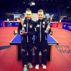 Srebrne medalistki German Open (od lewej: Katarzyna Grzybowska i Natalia Partyka)