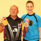 Natalia Partyka i Prezes SKTS - Bronisław Gawrylczyk z medalami IGRZYSK...