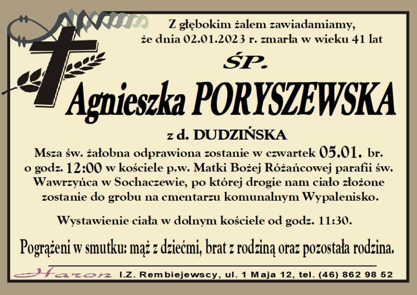Agnieszka Poryszewska z d. Dudzińska