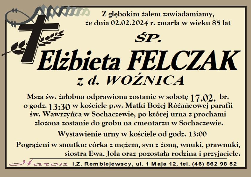 Elżbieta Felczak z d. Woźnica