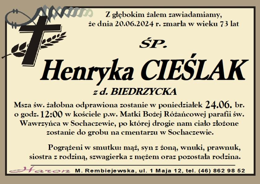 Henryka Cieślak z d. Biedrzycka