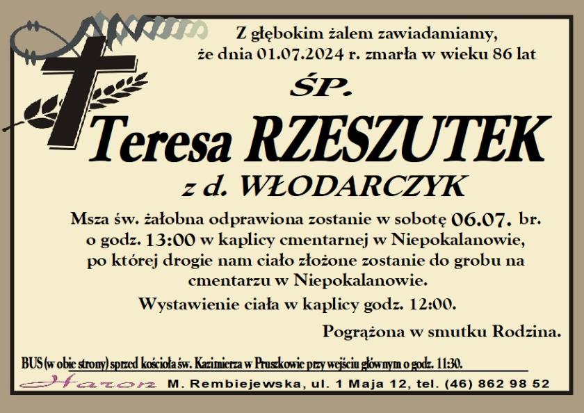 Teresa Rzeszutek z d. Włodarczyk