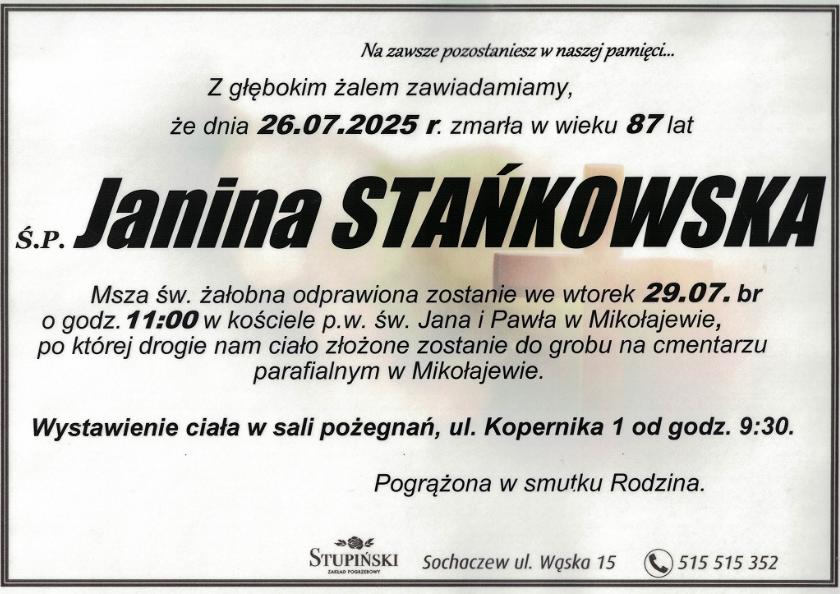 Janina Stańkowska