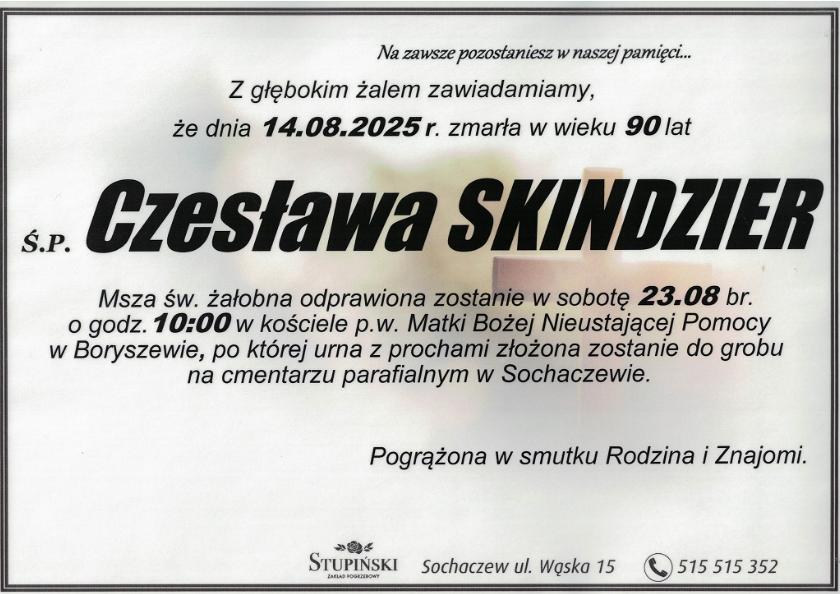 Czesława Skindzier