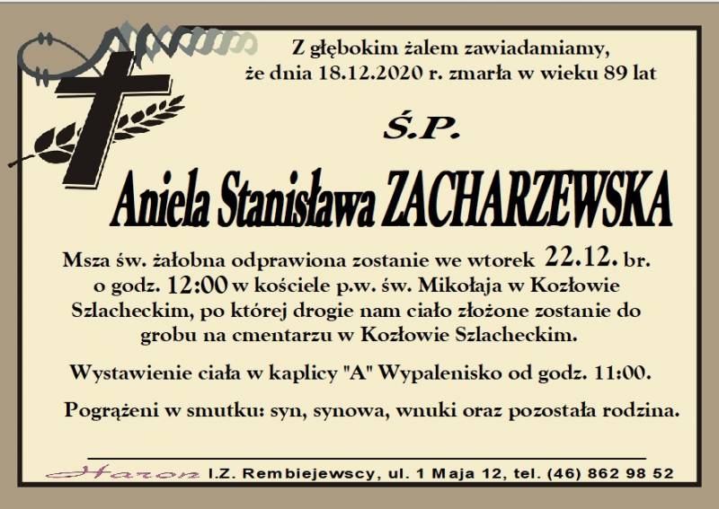 Aniela Stanisława Zacharzewska