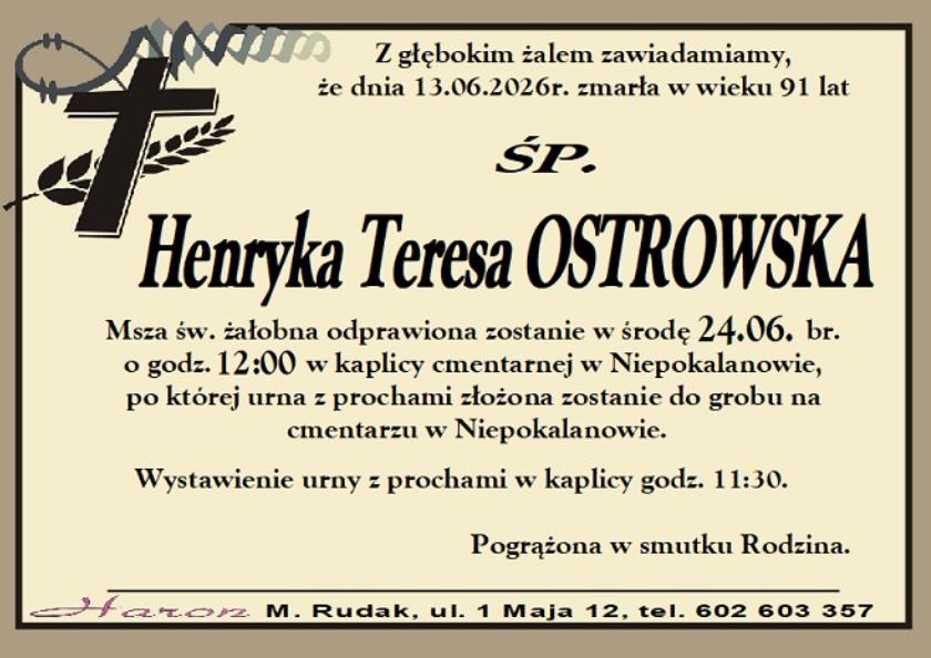 Henryka Teresa  Ostrowska 