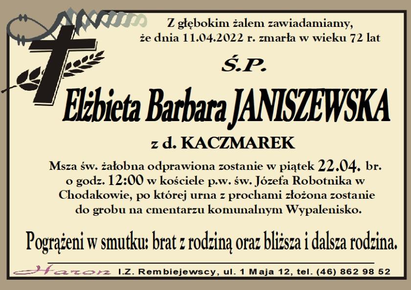 Elżbieta Barbara Janiszewska z d. Kaczmarek