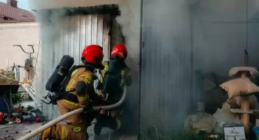 Pożar garażu w Kozłowie Biskupim 